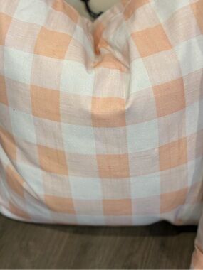 Peach Check Pattern Decorative Throw Pillow - Home Other